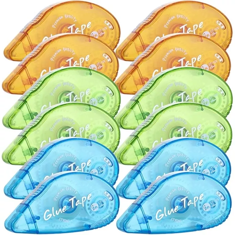 12 Pack Double Sided Tape Roller, Scrapbooking Tape, Permanent Adhesive Tape Dispenser Runner for Crafts and Arts Projects, Photo-Safe