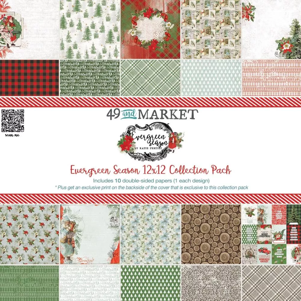 12x12 Paper: 49 & Market Collection Pack 12"X12"-Evergreen Season