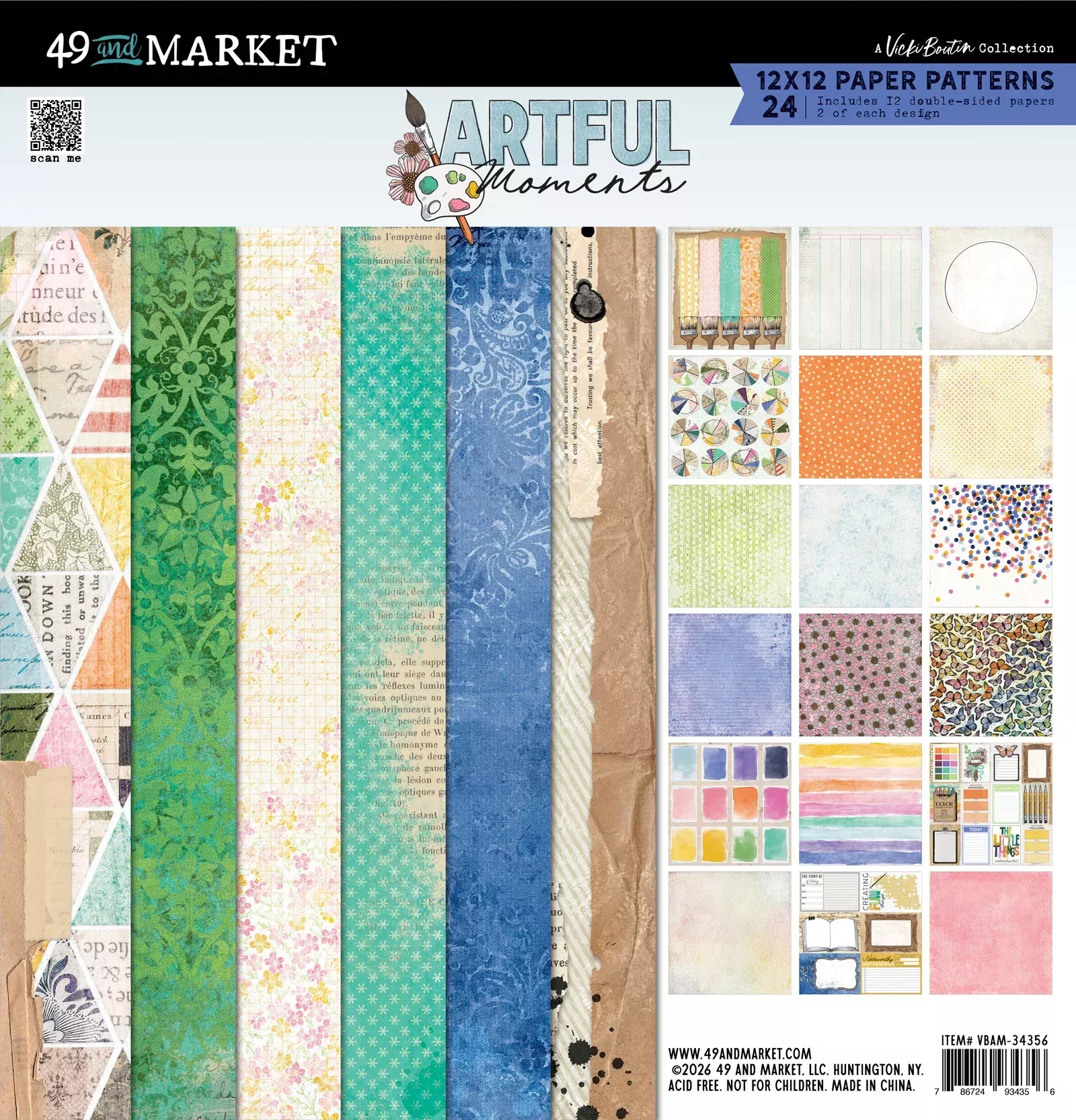 12x12 Paper Pad: 49 and Market-Artful Moments 12x12 Paper Pad