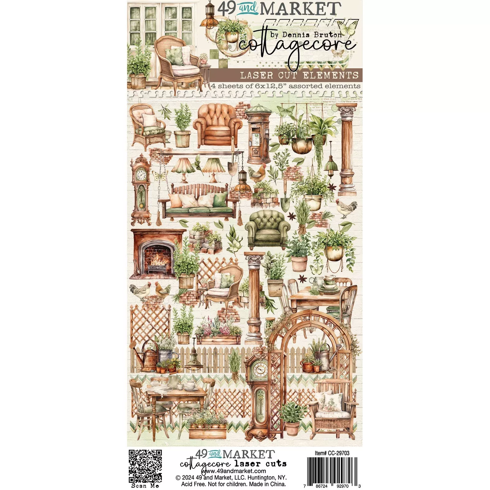 49 & Market Laser Cut Outs, Cottagecore Elements, CC-29703