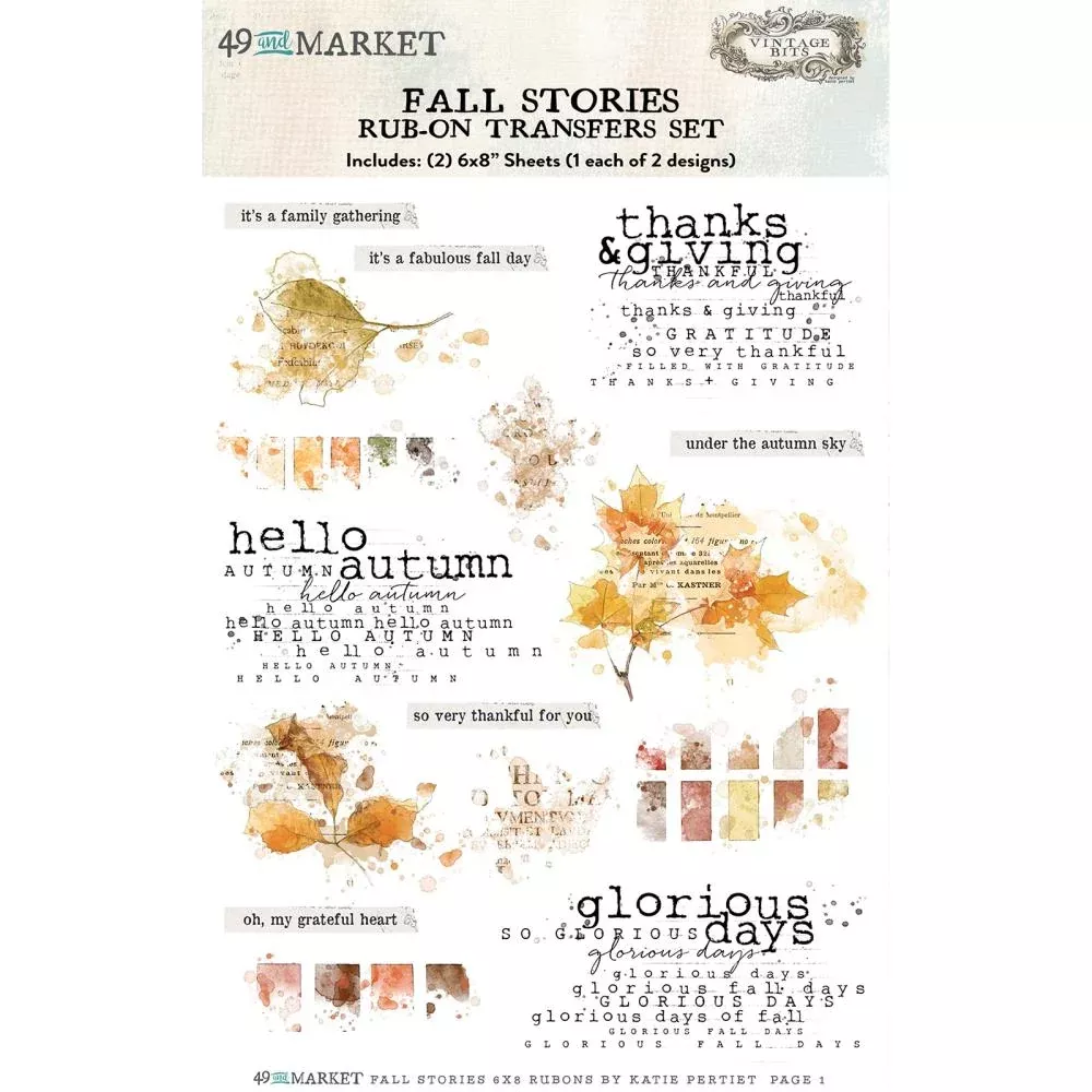 49 & Market Rub-On Transfers Set - Fall Stories, SS-29932