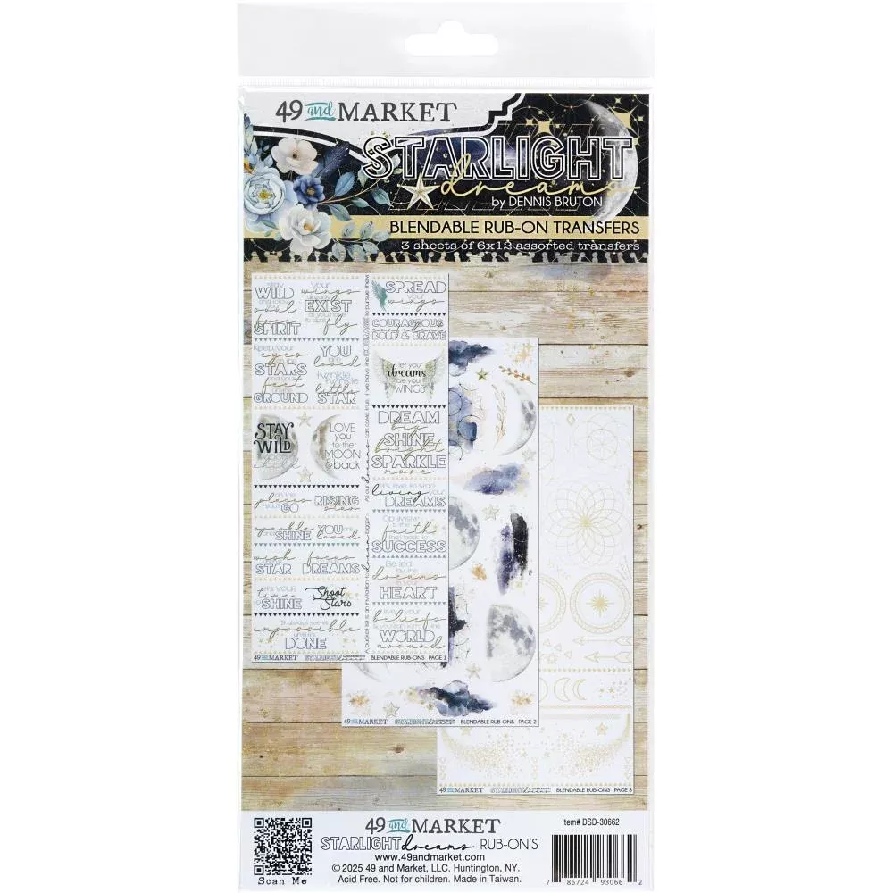 49 & Market - Starlight Dreams - 6x12 Blendible Rub-on Transfers, DSD-30662