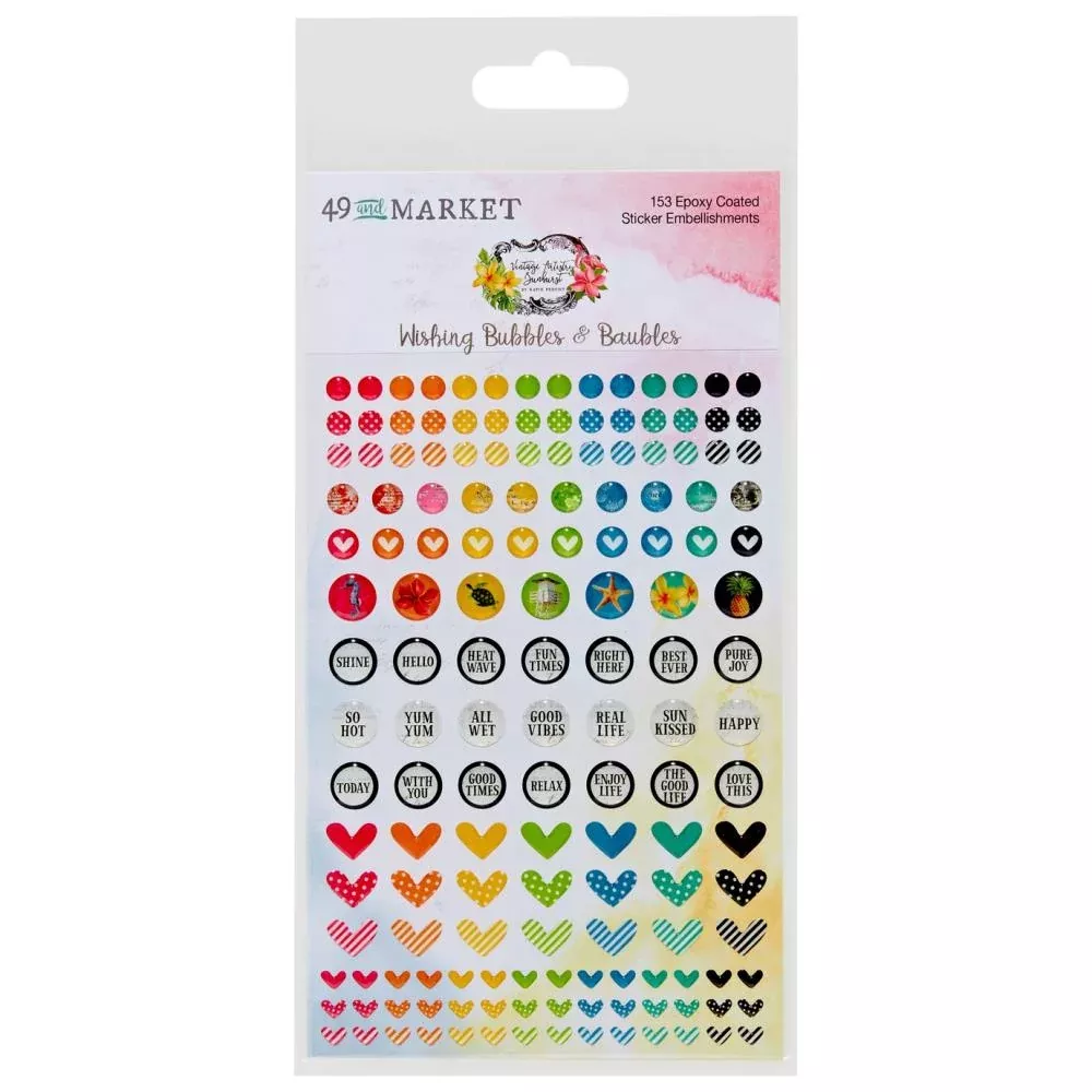 49 and Market -Vintage Artistry Sunburst Stickers Wishing Bubbles & Baubles