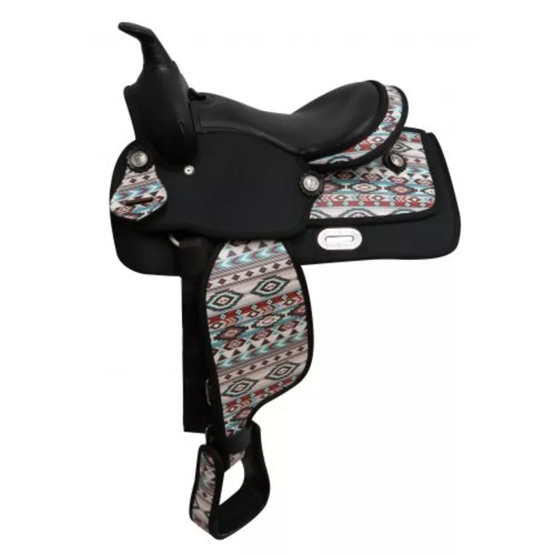 #669412: 12" Economy synthetic saddle withNavajo print