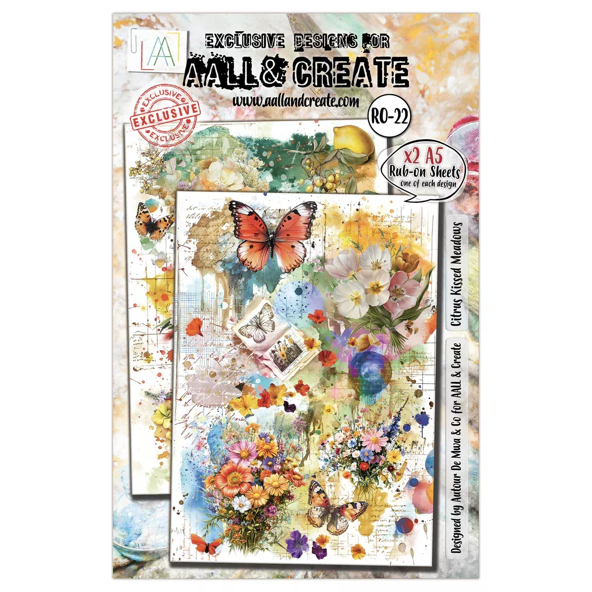 AALL and Create - A5 Rub-Ons - Citrus Kissed Meadows -22