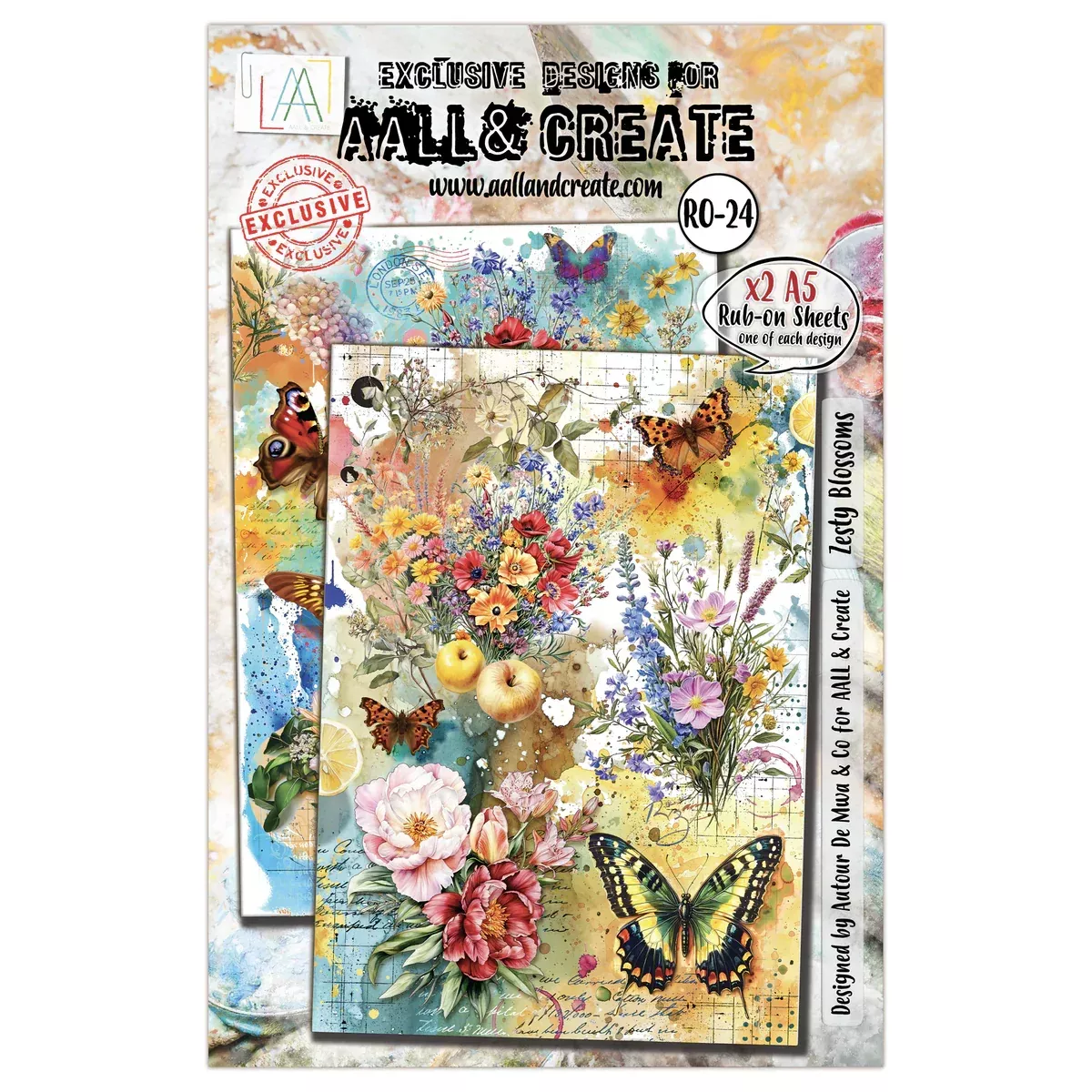 AALL and Create - A5 Rub-Ons - Zesty Blossoms - 024