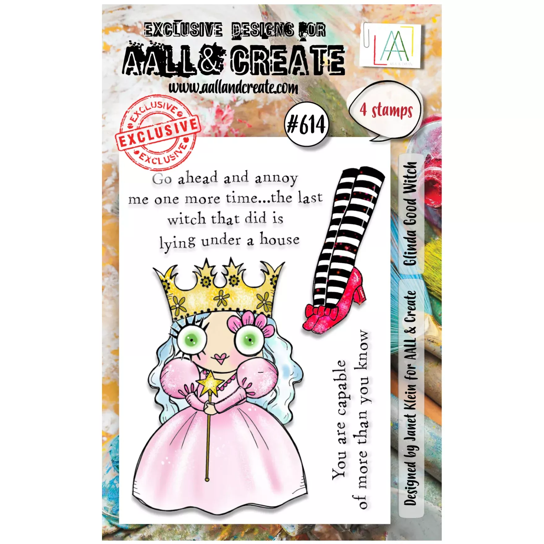 AALL & Create GLINDA GOOD WITCH A7 Clear Stamps 614