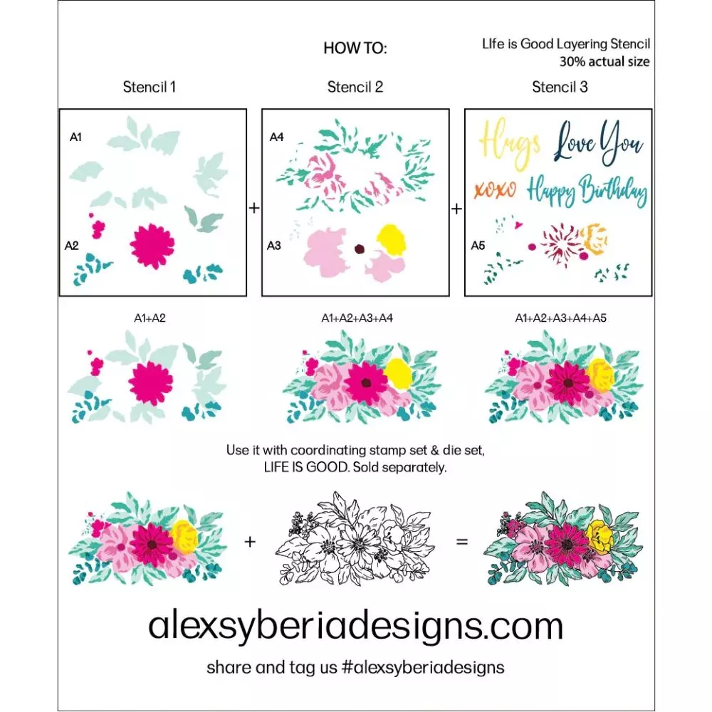 Alex Syberia Designs Life Is Good Layering Stencil Set (3pcs)