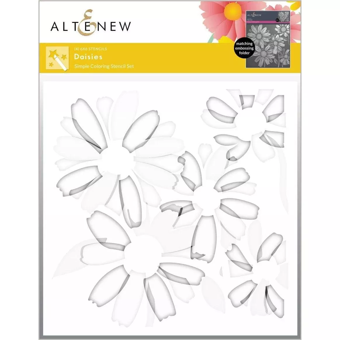 Altenew Daisies Simple Coloring Stencils alt7343*