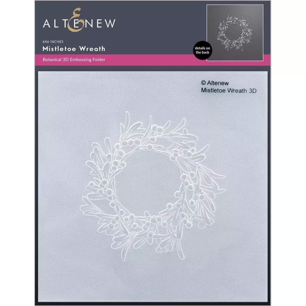 Altenew Mistletoe Wreath 3D Embossing Folder alt7318