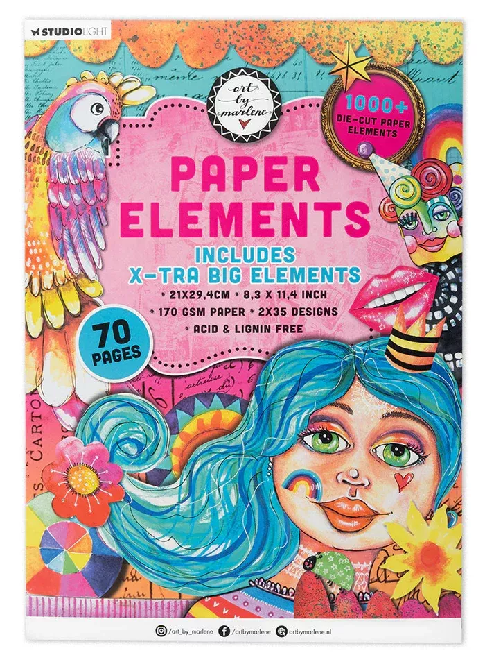 Art By Marlene Die-Cut Paper Pad Extra Big Elements70 Sheets