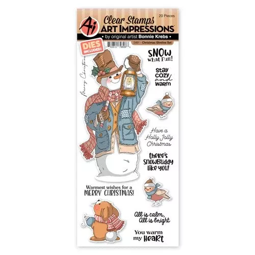 Art Impressions CHRISTMAS SLIMLINE Clear Stamps and Dies 5461