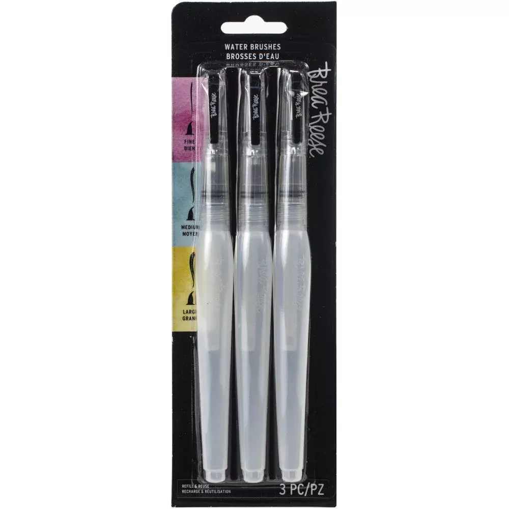 Brea Reese Waterbrush Set Empty 3/Pkg Fine, Medium & Large