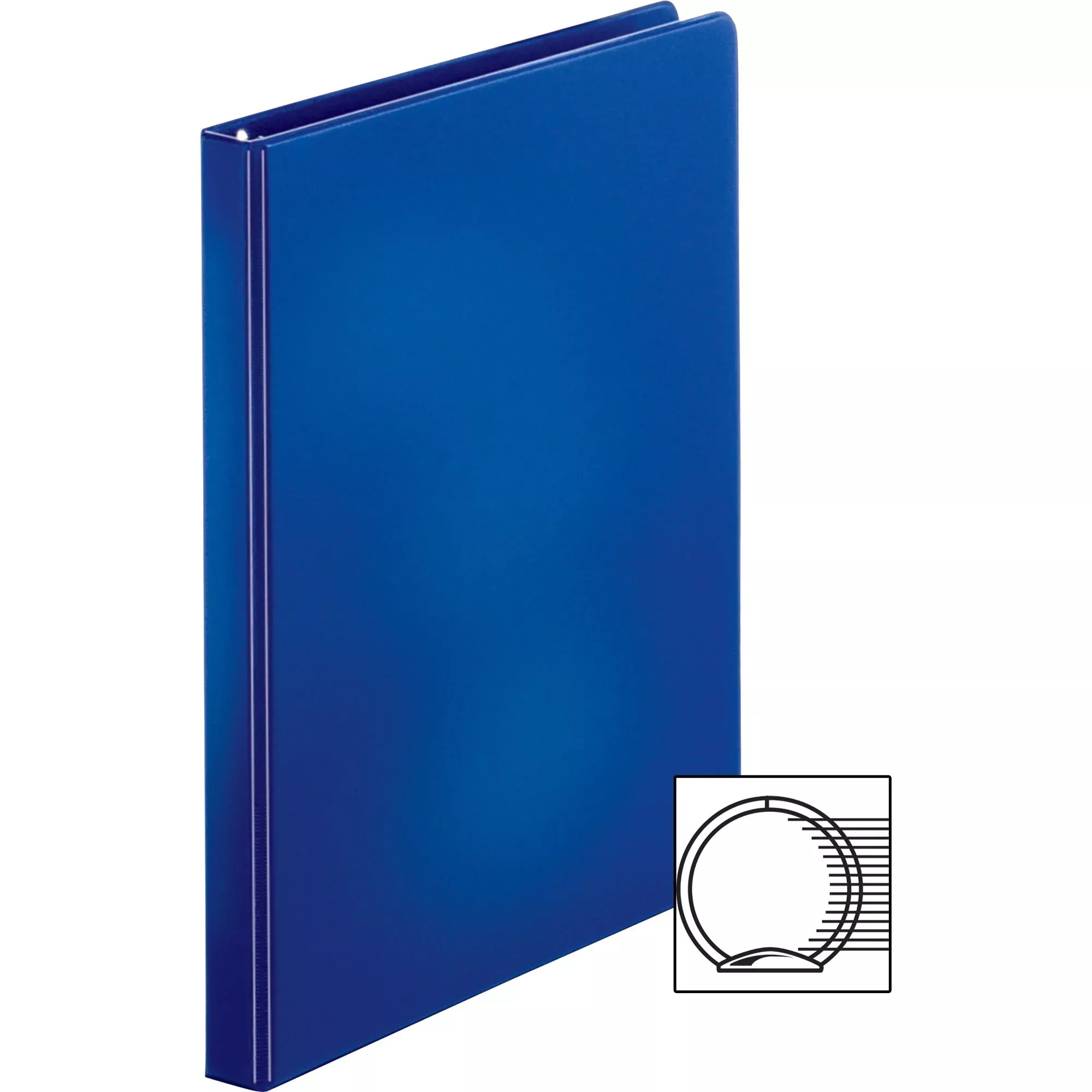 Business Source Binder, Round Rings, 1/2" Cap, 8-1/2"x11", Dark Blue