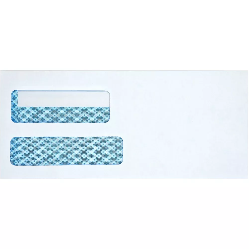 Business Source Envelopes, Security, 24 lb.,2 Window, No. 10, 500/BX, WE
