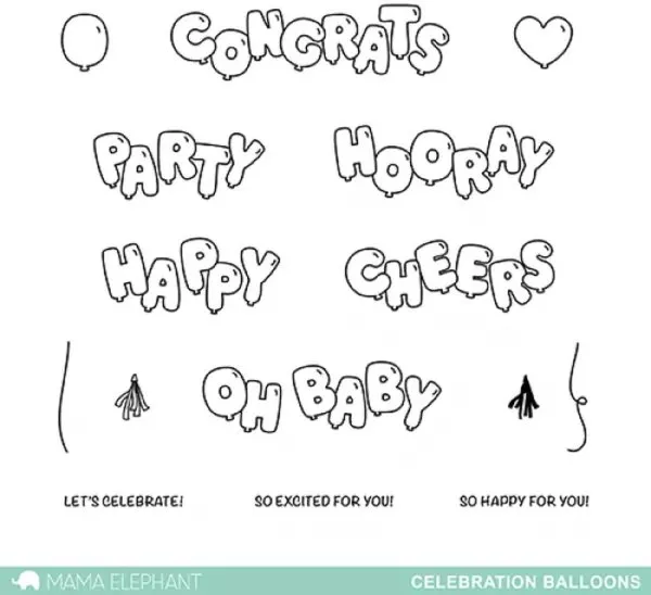 Celebration Balloons - Stamp & Die Bundle - Mama Elephant