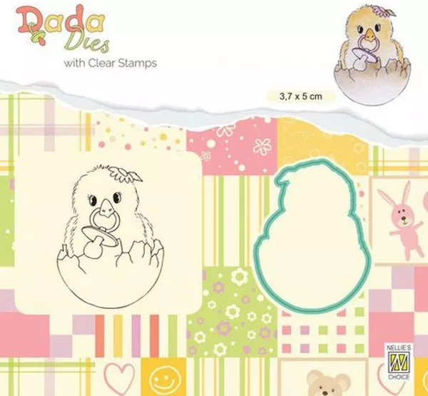 DADA Die with Clear Stamp - Hello World - Nellies Choice