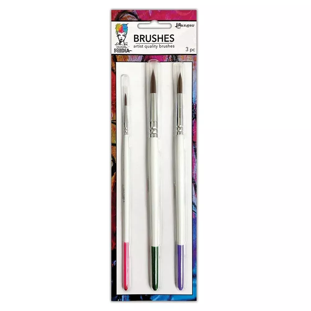 Dina Wakley Media Soft Bristle Brush Set #2, #8 & #12
