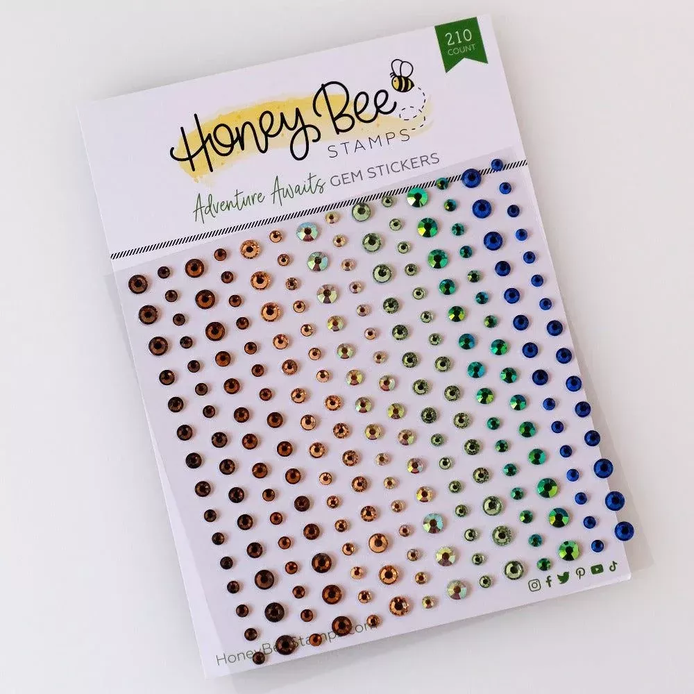 Embellishments: Honey Bee Stamps-Adventure Awaits Gem Stickers - 210 Count