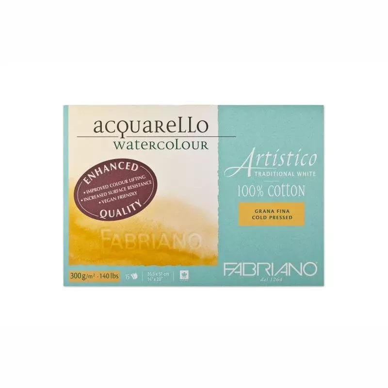 fabriano artistico block 300gsm traditional white cold pressed 15 sheets