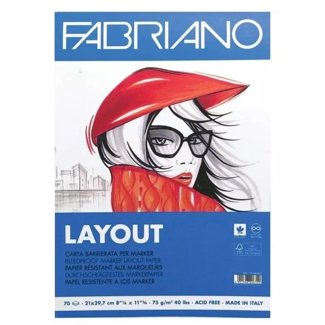 fabriano bleedproof marker layout pad 75gsm 70 sheets