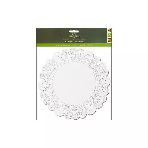 Fox Run Paper Doily 10" Round 12pc White- Daisies