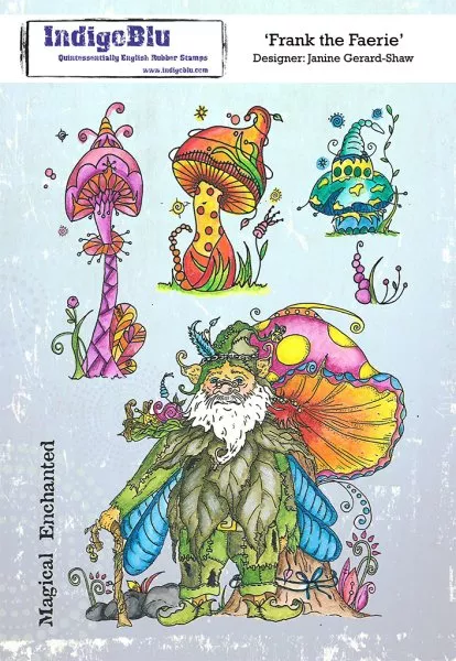 Frank the Faerie - Red Rubber Stamp A5 - IndigoBlu