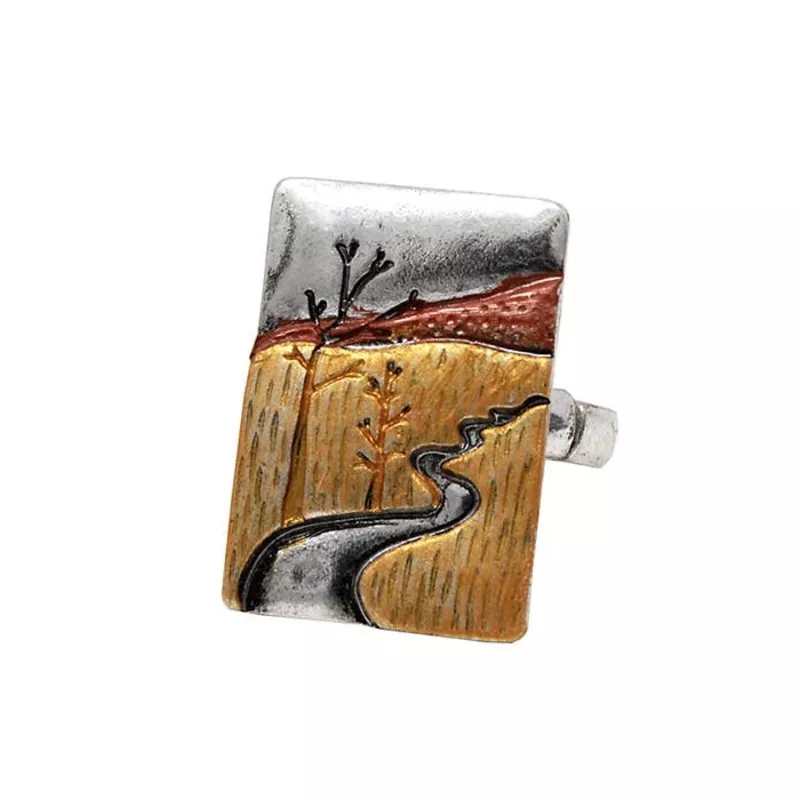 ( G487 )MOUNTAIN AND TREE LANDSCAPE STRETCH RING