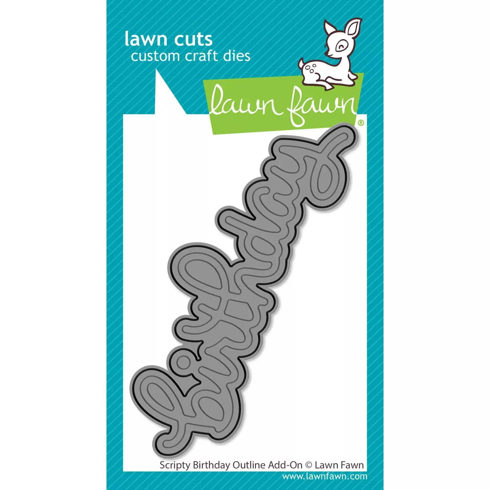 Lawn Fawn - Lawn Cuts - Scripty Birthday Outline Add-On