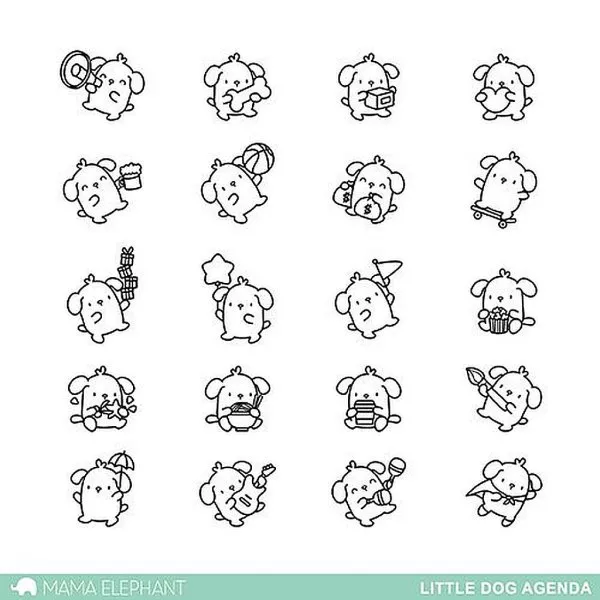 Little Dog Agenda - Clear Stamps - Mama Elephant