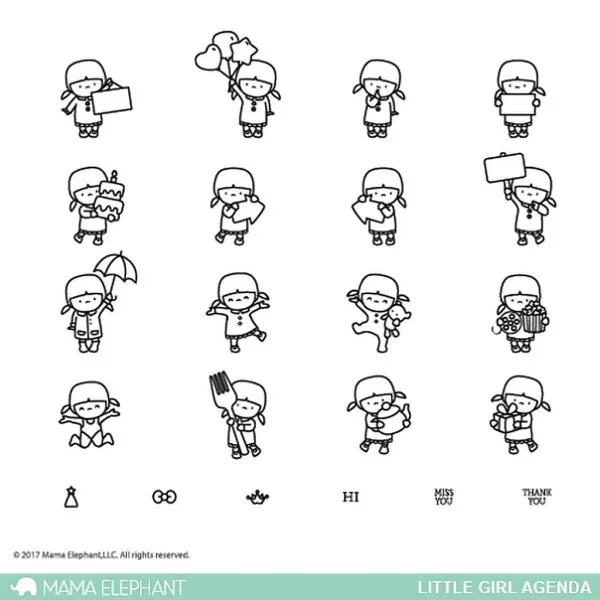 Little Girl Agenda - Clear Stamps - Mama Elephant