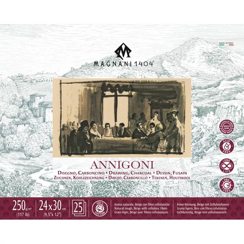 magnani annigonni drawing pad 250gsm 25 sheets