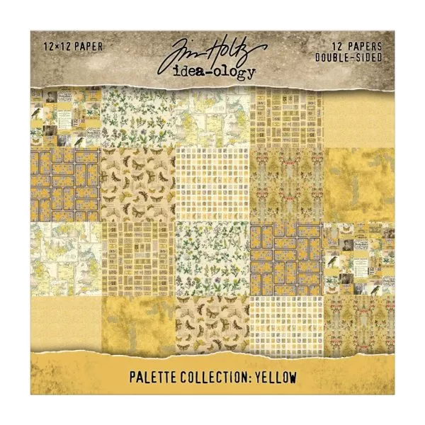Palette Collection Yellow - Scrapbooking Paper - 12"x12" - Idea-ology - Tim Holtz