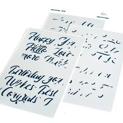 Pinkfresh Studio - Brushed Sentiments layering stencils