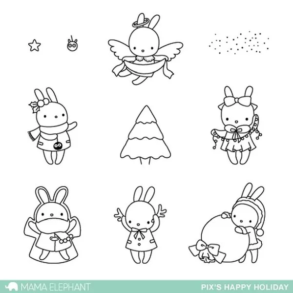 Pix´s Happy Holiday - Clear Stamps - Mama Elephant