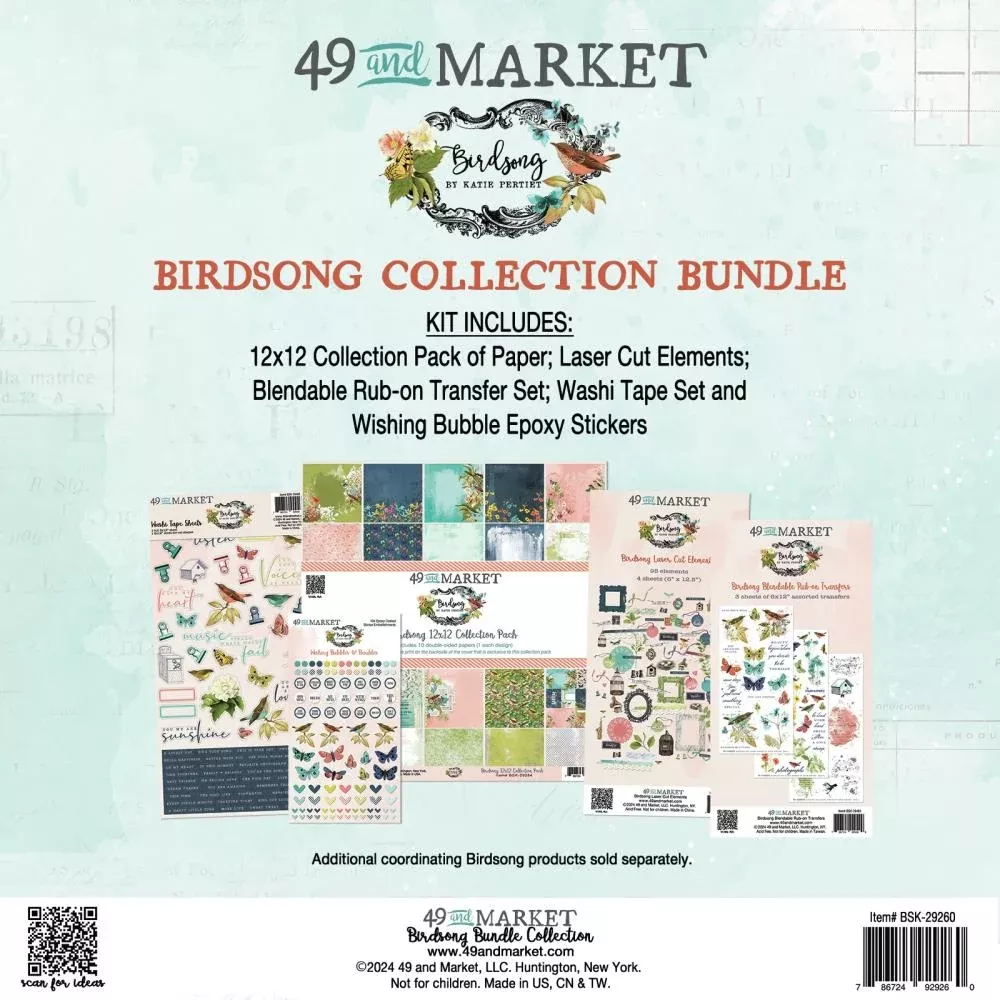 Scrapbooking: 49 And Market Collection Bundle-Birdsong