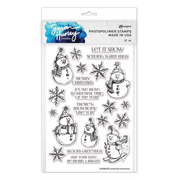 Simon Hurley - Sketched Snowmen - Clear Stamps - Ranger