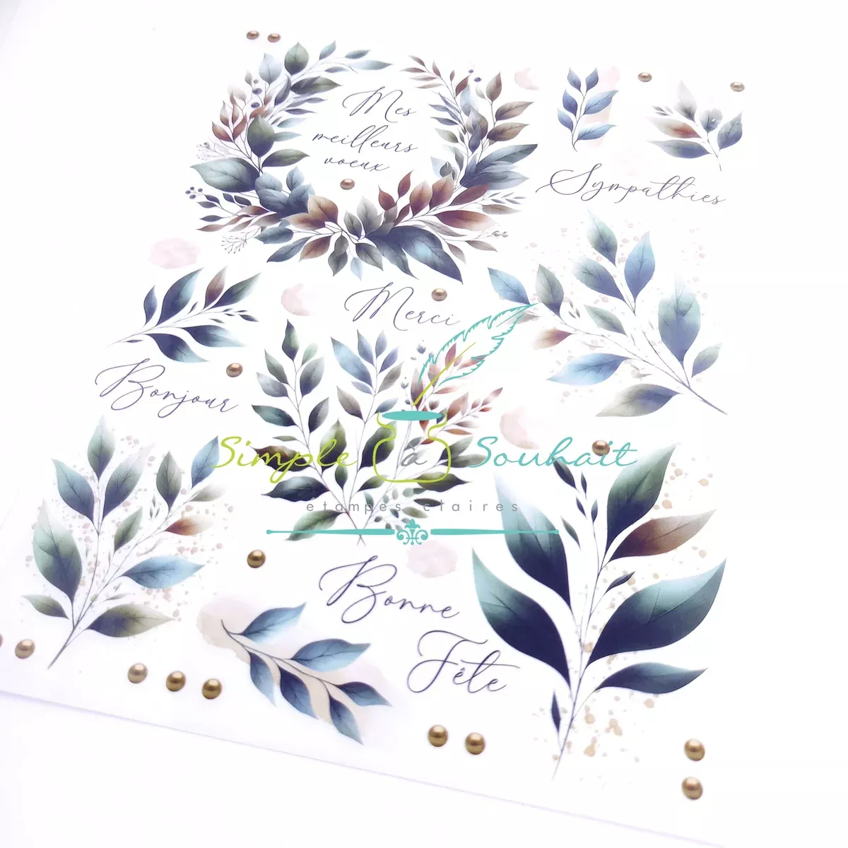 Simple à souhait -Feuille de Transfert Feuillage