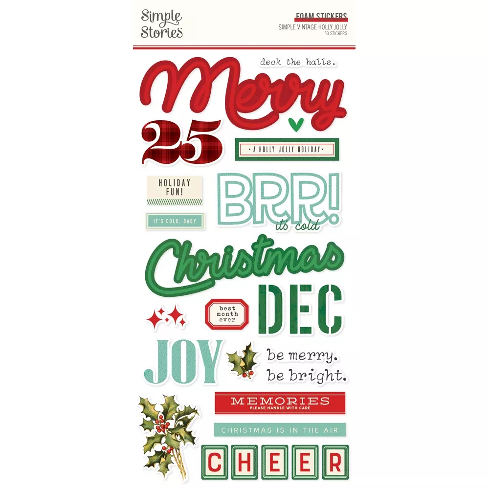 Simple Stores Foam Stickers - Simple Vintage Holly Jolly, 23325