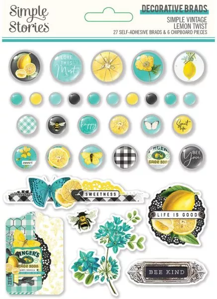 Simple Vintage Lemon Twist - Decorative Brads - Simple Stories