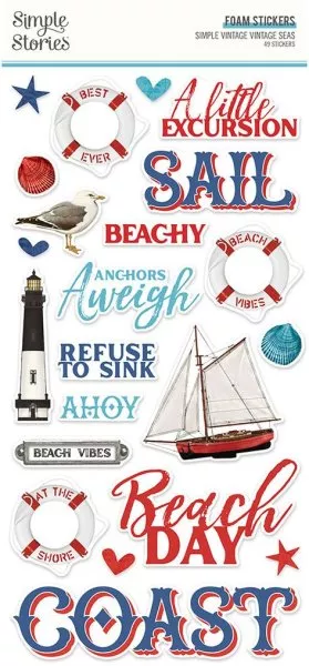 Simple Vintage Vintage Seas - Foam Stickers - Simple Stories