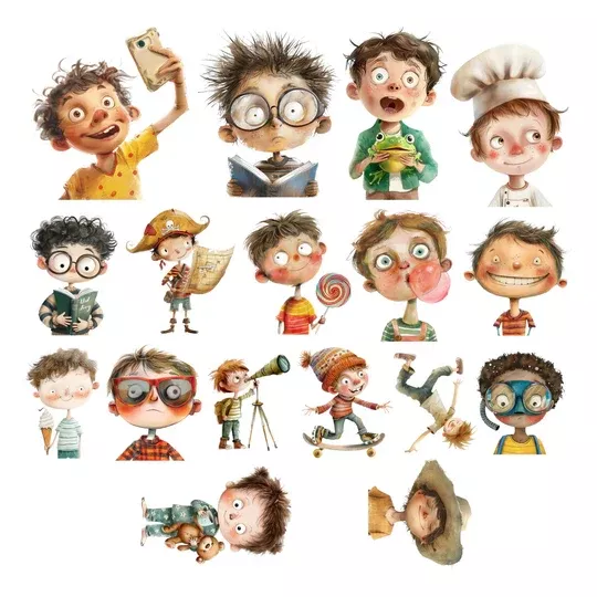 Simply Stated- Quirky Boys Ephemera Pack