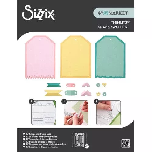 Sizzix - 49 and Market - Thinlits Dies - Snap and Swap Large Tags