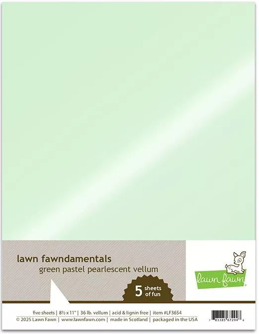 Specialty Paper: Lawn Fawn-Green Pastel Pearlescent Vellum Pack