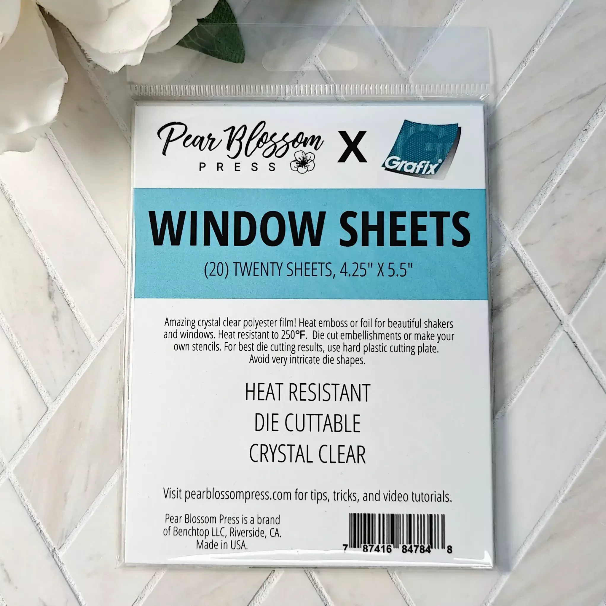 Specialty Paper: Pear Blossom Press - WINDOW SHEETS – CLEAR (20 PACK