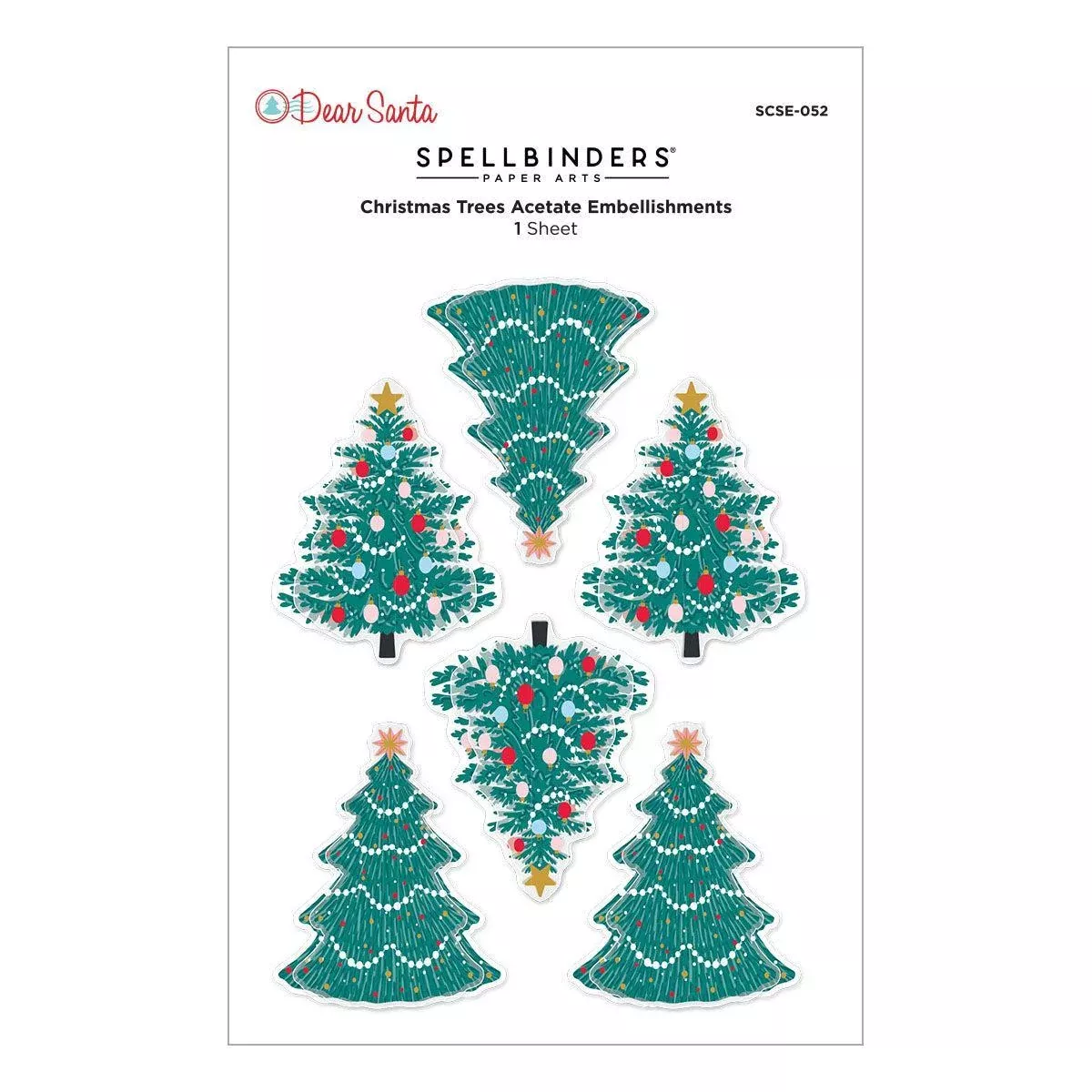 Spellbinders - Dear Santa Collection - Dimensional Stickers - Christmas Trees