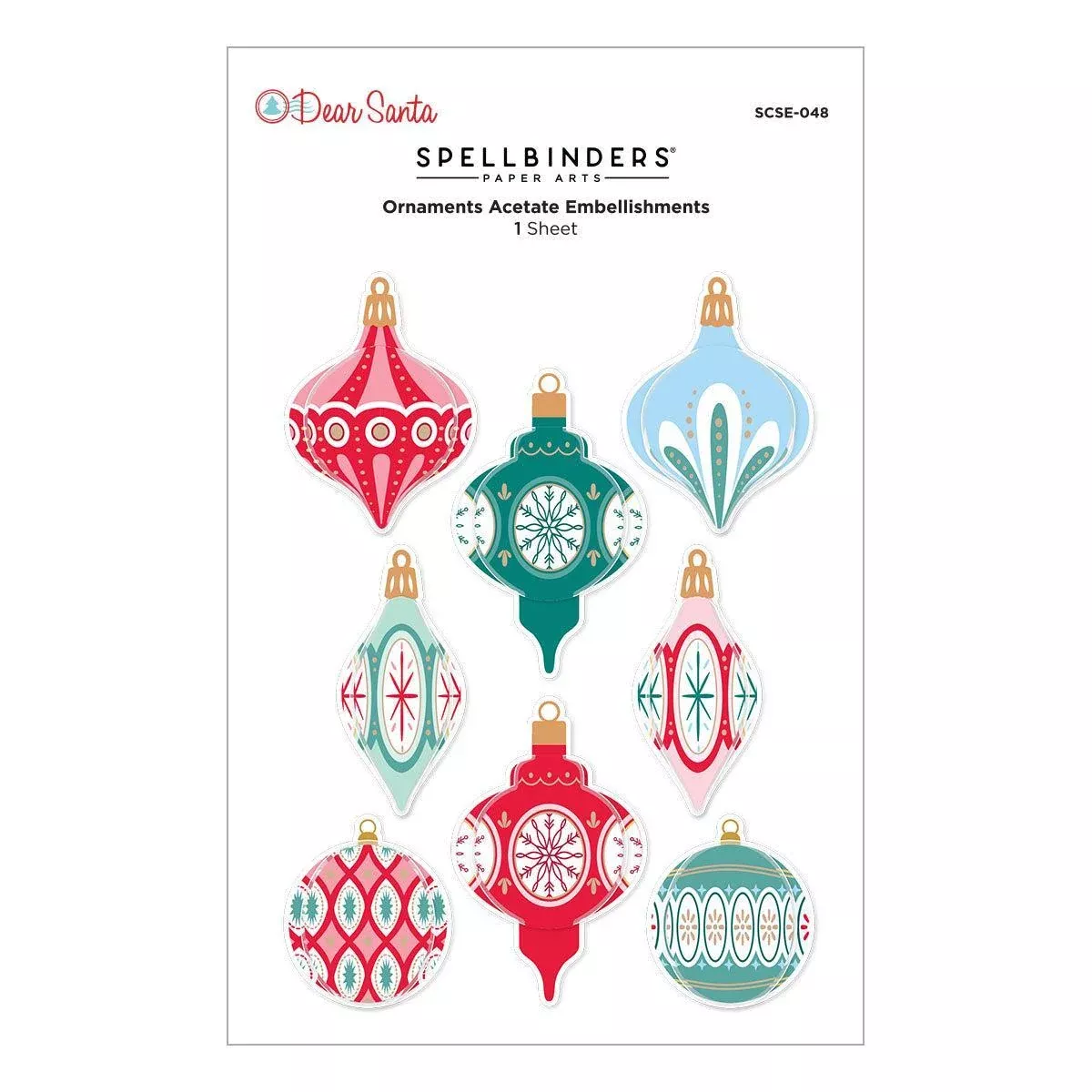 Spellbinders - Dear Santa Collection - Dimensional Stickers - Ornaments