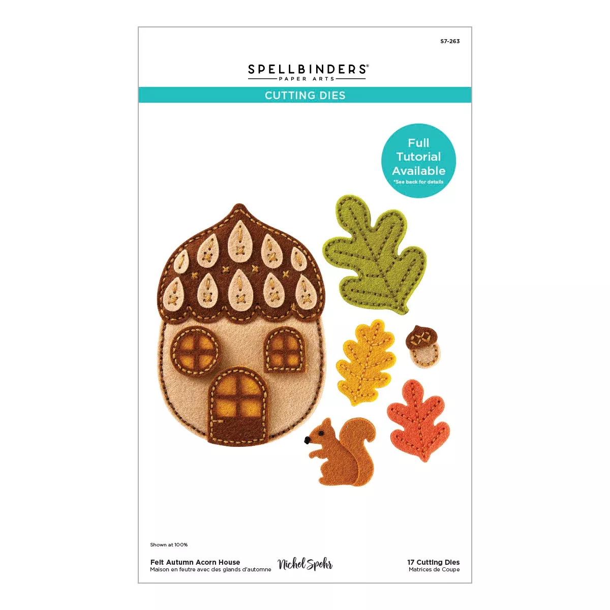 Spellbinders Etched Die Set - Felt Autumn Acorn House, S7-263 by: Nichol Spohr