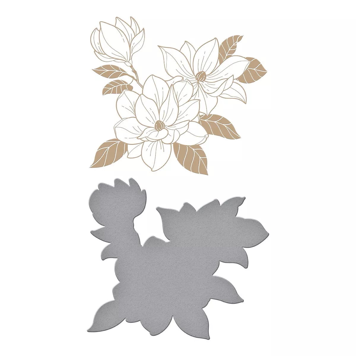 Spellbinders Glimmer Hot Foil Plate & Die By Yana Smakula - Magnolia Glimmer Bloom - Plaque pour aluminium