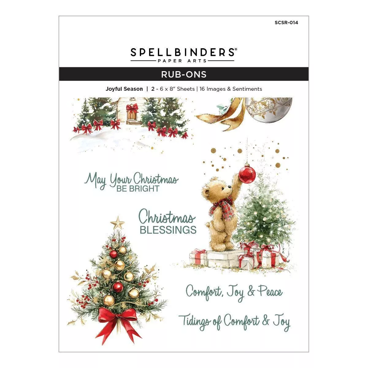 Spellbinders - Simply Made Collection - Rub-Ons - Joyful Season